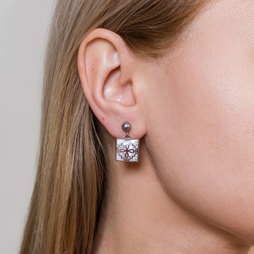 Серьги Fiore Luna ENAMEL ROSE, AE03194-3 R/S фото 4